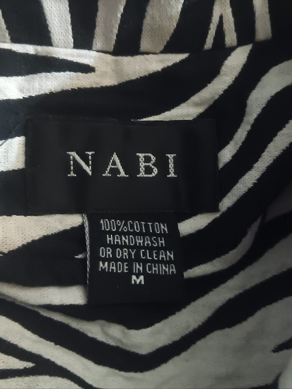 NABI Women's Black & White Zebra Print Cotton Jacket M - Picture 2 of 9